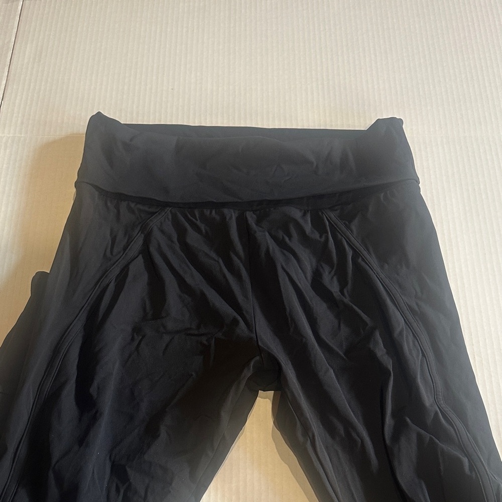 Stella McCartney Adidas black Leggings with partial foot insert fold over waist - Picture 10 of 13
